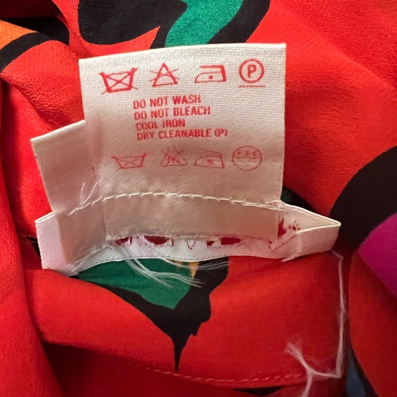 Vintage Escada Red Heart Print Blouse with Neck Bow 34 S - Picture 8 of 16